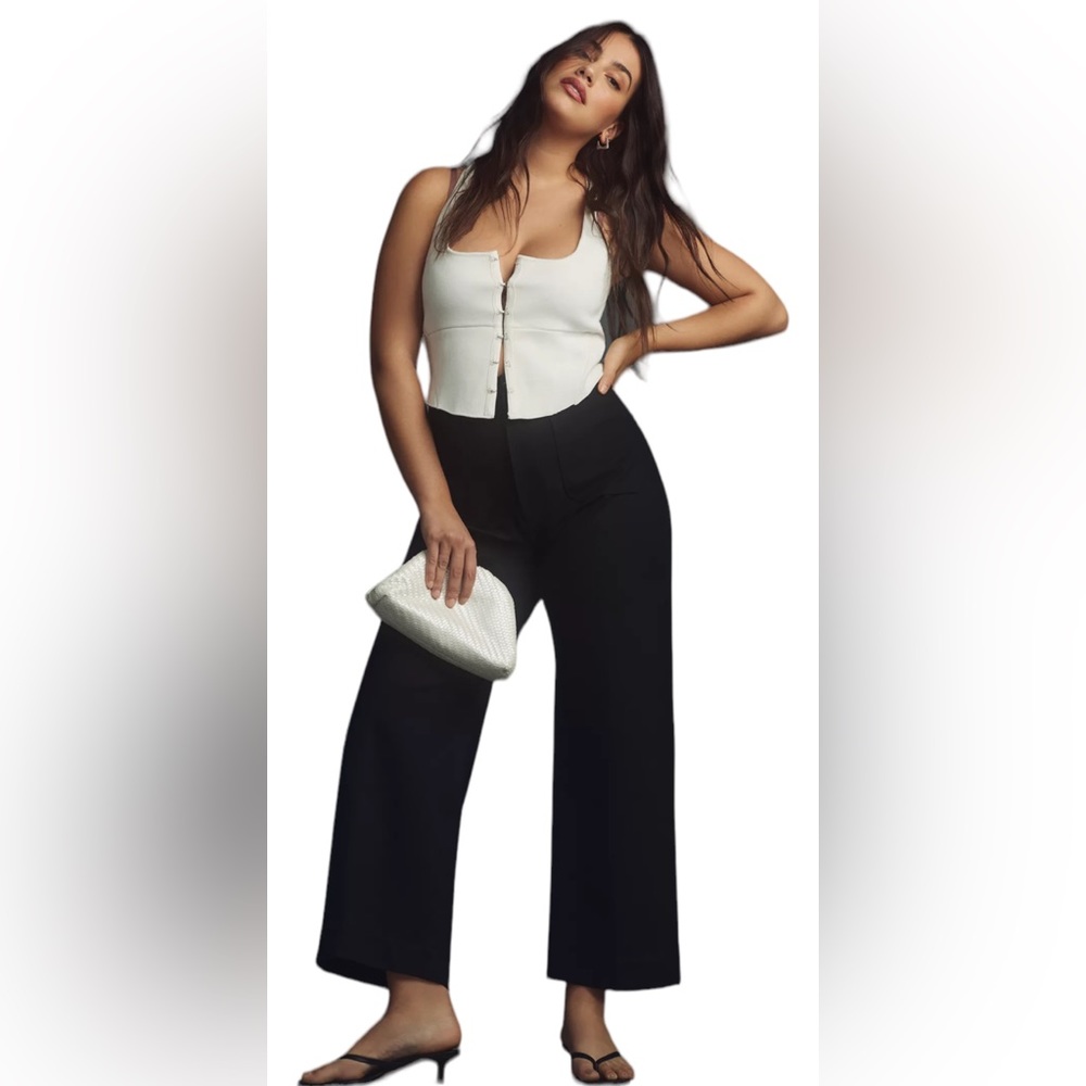 The Colette Cropped Wide-Leg Ponte Pants Maeve by Anthropology